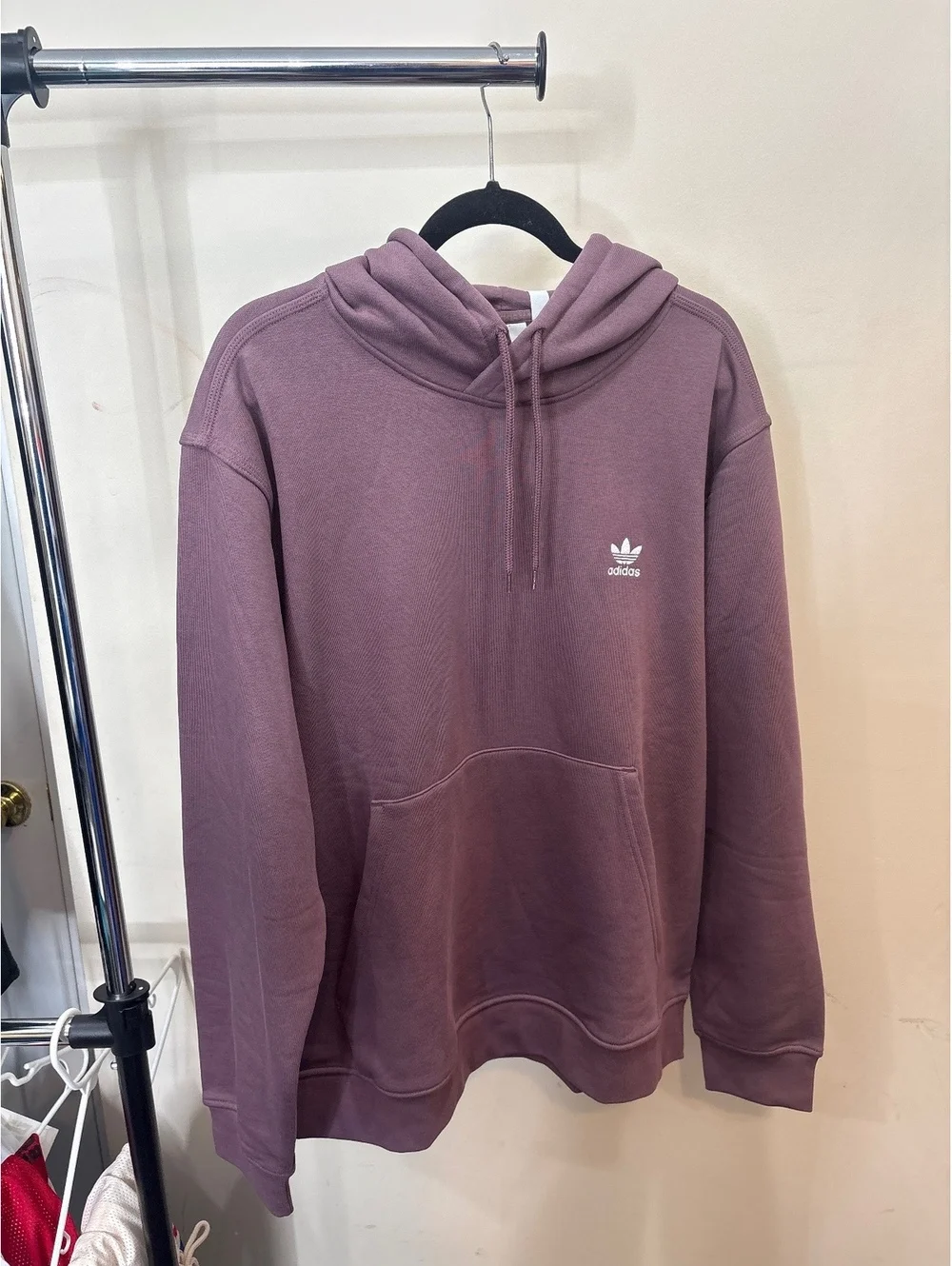 Adidas Trefoil Hoodie in Dusty Purple, Size M